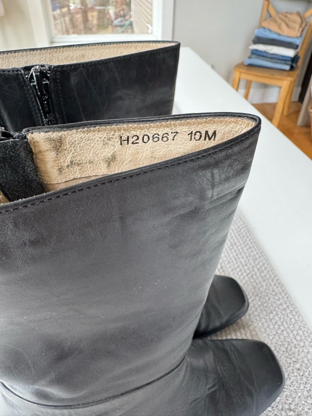 Vintage Ros Hommerson Black Leather Calf High Boots Size 10 - Picture 3 of 8